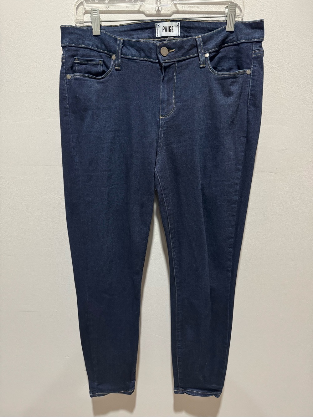 PAIGE Dark Navy High-Rise Skinny Jeans